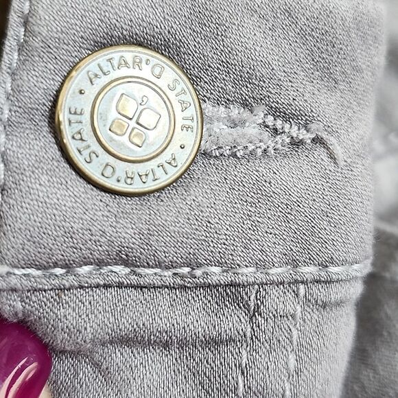 Altar'd State Silver Gray Skinny Stretch 5 Pocket Jeans, 31/13 - Picture 8 of 9